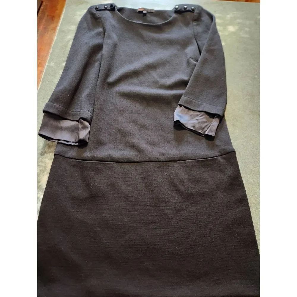 Maje black button shoulder dress sz Small